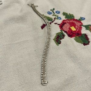 Rhodium plated real diamond bracelet